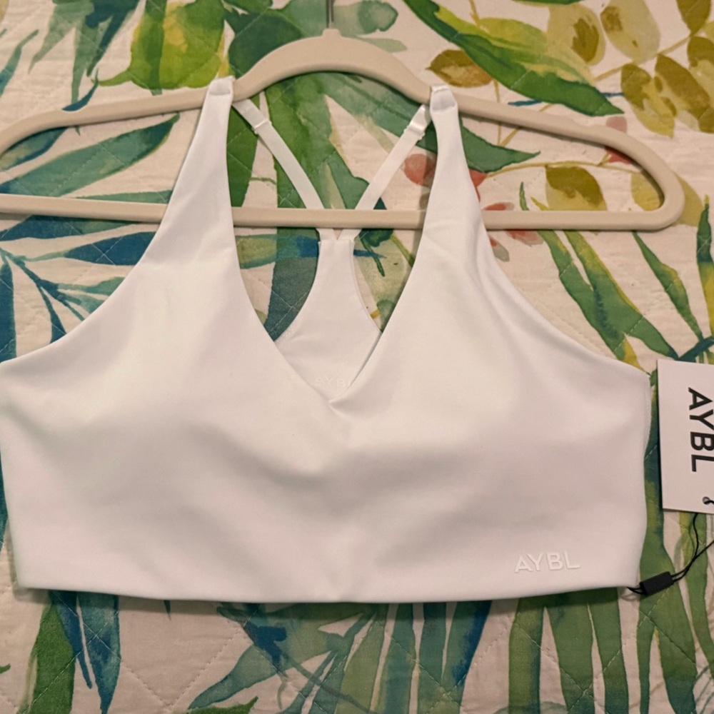 AYBL Staple White Sports Bra - NWT